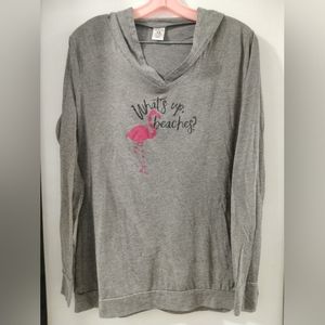 Long sleeve T-shirt flamingo hooded XL